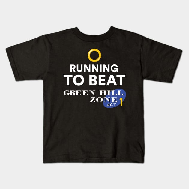 Running to beat Green Hill Zone Kids T-Shirt by J31Designs